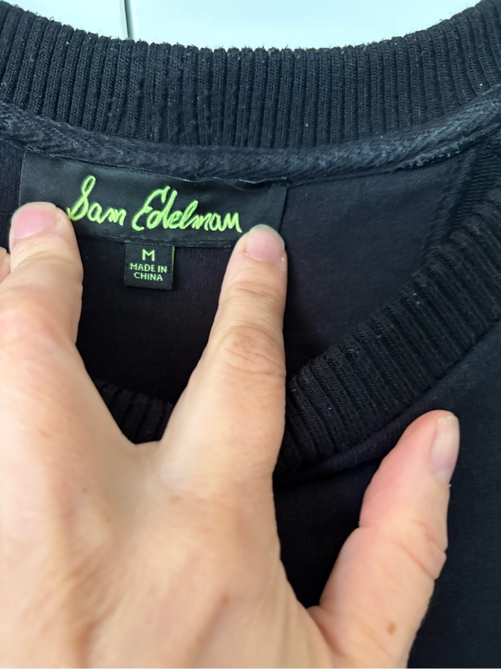 Sam Edelman Raison D'Être Black Graphic Sleeve Sweatshirt - Picture 4 of 5